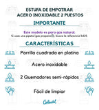 Estufa De Empotrar Acero Inoxidable 2pt Gas Propano 5425 Gris