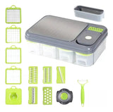 Cortador De Verduras Mandolina 28 En 1 Rallador Rebanador Gris