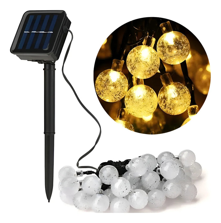 Guirnalda 50 Luces Exterior Usb Con Panel Solar + Control Color de las luces Cálida