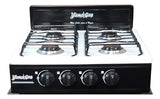 Estufa De Mesa Jemagas 4 Puestos Acero Quemador Aluminio Negro