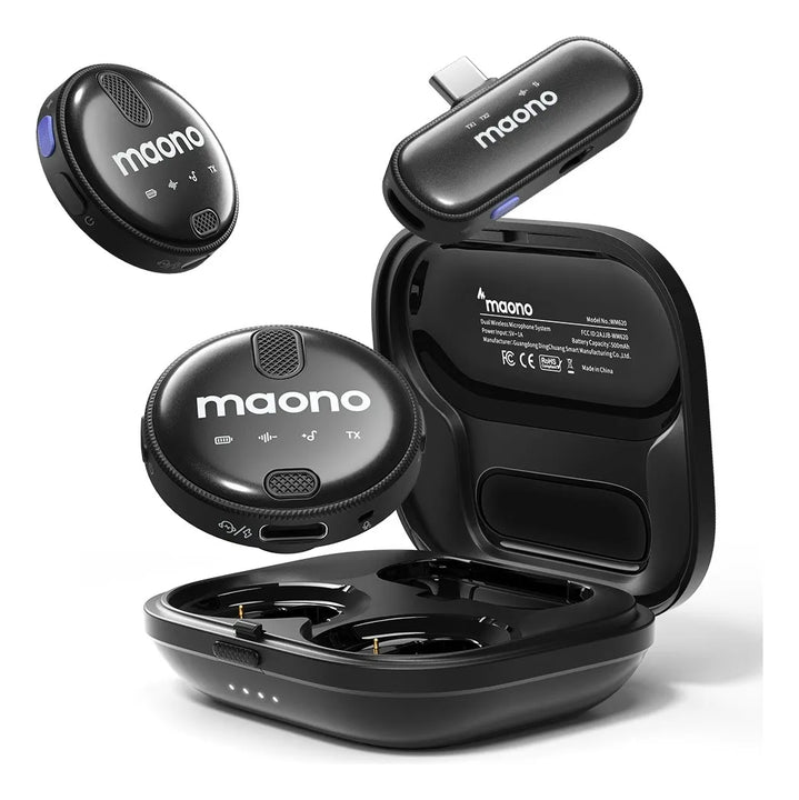 Maono Microfono Lavalier inalámbrico Maono Wm620 Pc2 para android color negro