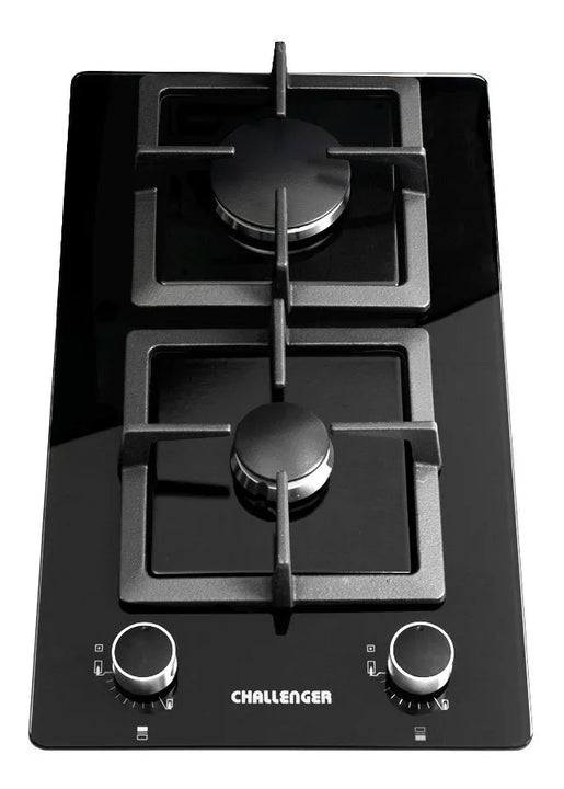 Estufa A Gas Natural 2 Puestos Challenger/vidrio Templado Color Negro