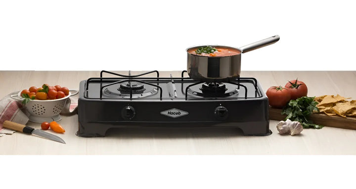 Placa de cocina con alimentación a gas - Haceb COCINETA AR GAS-2 GP color negro - 2 hornallas