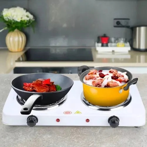 Estufa Eléctrica Doble Hornilla Blanco