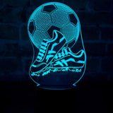 Lámpara Led Guayos Balón Fútbol Holograma Decoración Regalo - Negra