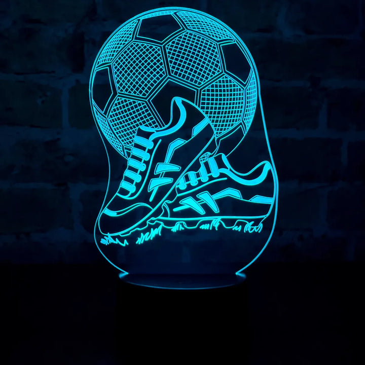 Lámpara Led Guayos Balón Fútbol Holograma Decoración Regalo - Negra