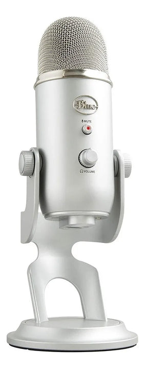 Micrófono Blue Yeti Condensador Omnidireccional color silverS
