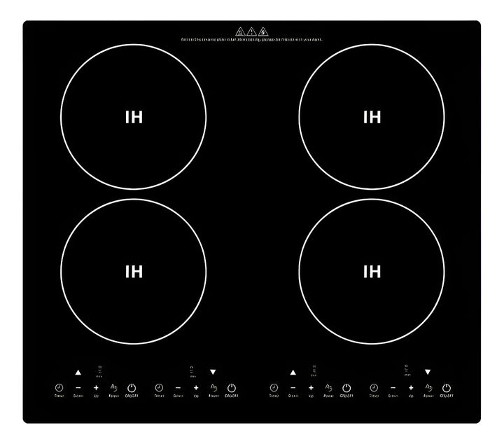Estufa De Inducción 4 Puestos Estufa Empotrable Digital Cristal Negro