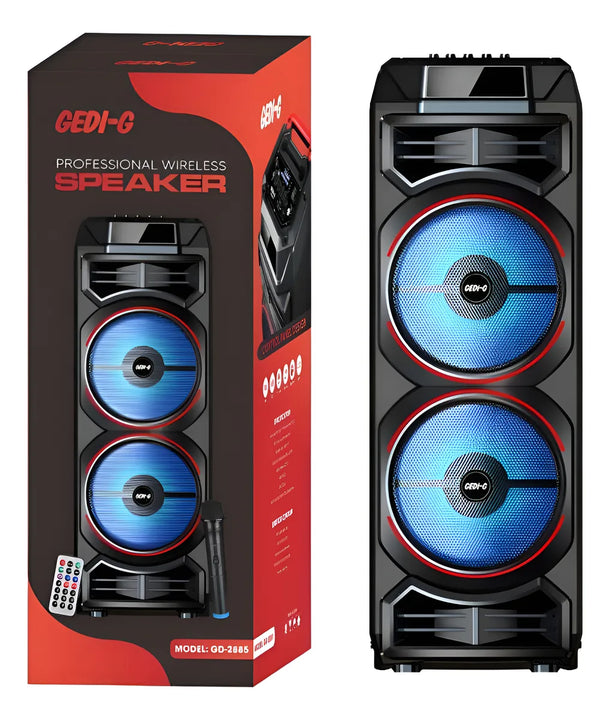 Torres De Sonido Gd-2885 Con Control Y Micrófono Negro