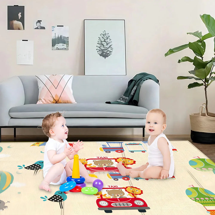 Naixue Alfombra De Juego De Gimnasio Para Bebé - Tapete De Actividades Plegable Grande Para Niños Pequeños - Cojín Impermeable De Espuma, Almohadilla Para Gatear En El Hogar Para Niños Que Juegan