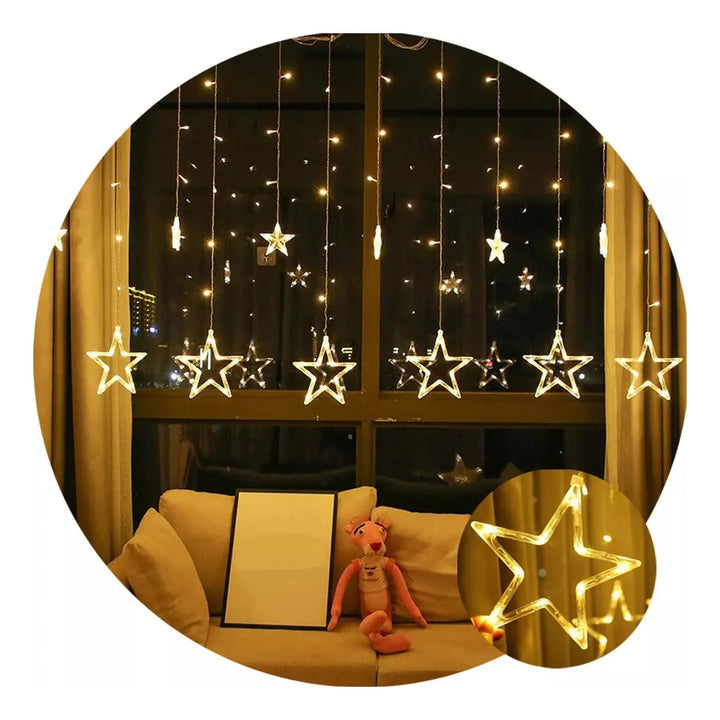 Instalación Luces Led Estrella Decoración Navideña Cálida Cálida