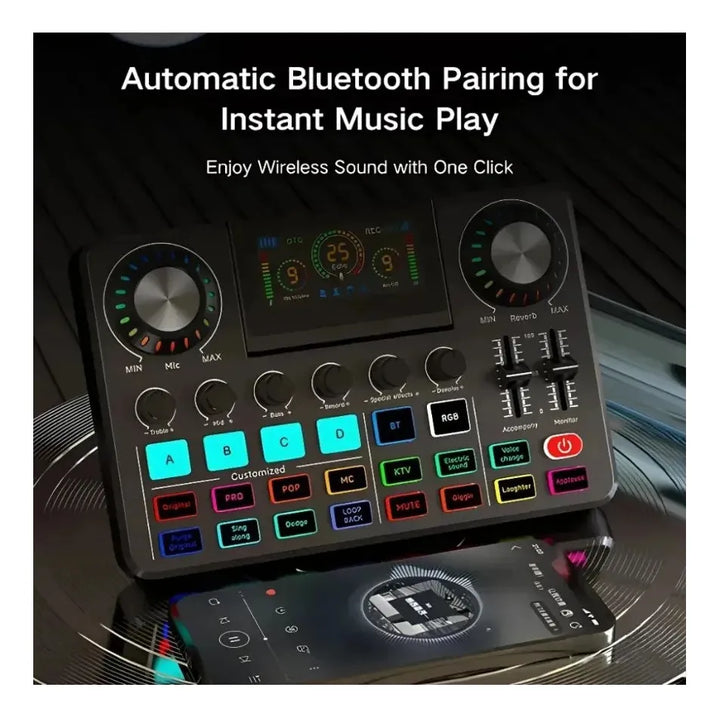 Mezclador De Audio, Tarjeta De Sonido En Vivo E Interfaz