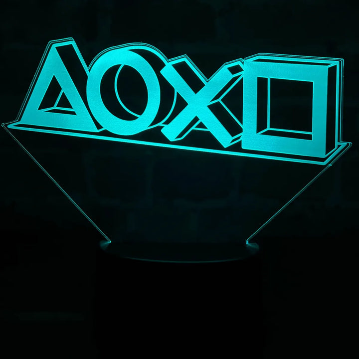 Lámpara Led Botones Play Station Holograma Decoración Regalo Negra