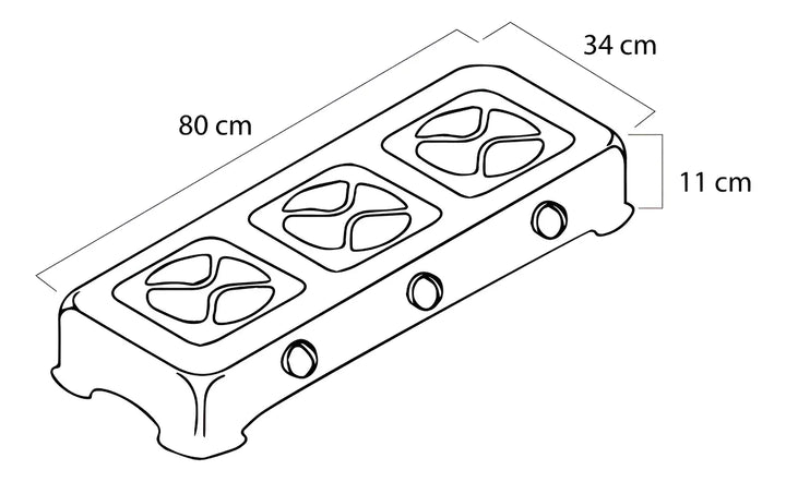 Estufa De Sobremesa Sueco 3 Puestos Gas Propano Moteado