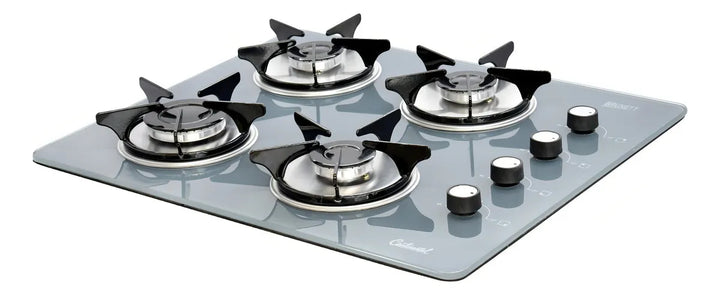 Estufa De Empotrar Vidrio Templado 62x52cm Gas Natural 6583 Color Gris