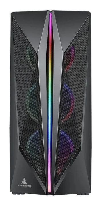 Chasis Gabinete Gamer Iceberg Flow X Argb X4 Ventiladores Color Negro