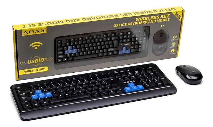 Kit De Teclado Y Mouse Inalámbrico Español M900 Color del mouse Negro Color del teclado Negro