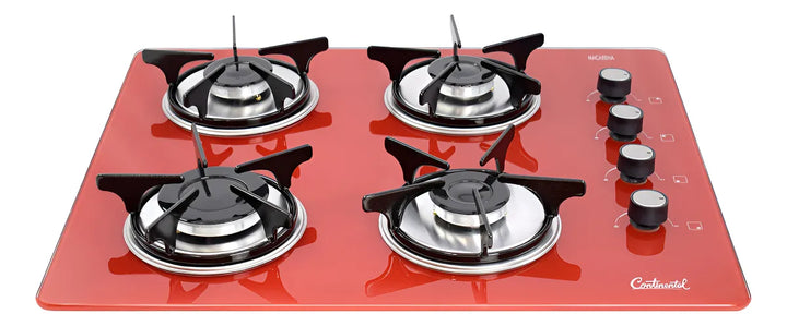 Estufa De Empotrar Vidrio Templado 62x52cm Gas Natural 6545 Rojo