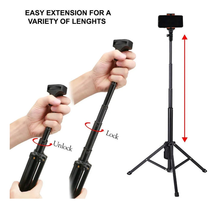 Trípode Monopie Aluminio 54 Pulgadas Con Soporte Para Celula