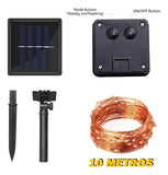 La luz LED Golden Fairy de 10 m con cable solar ahorra energía