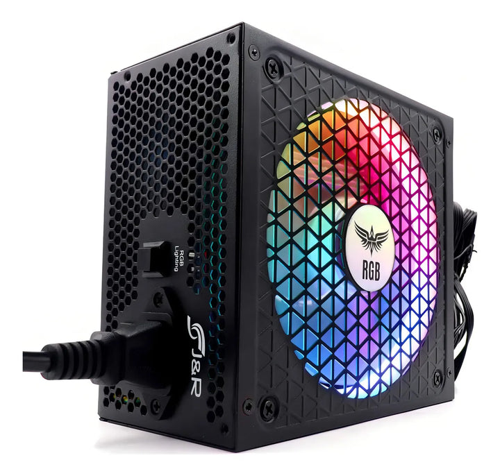 Fuente De Poder 650w 80plus Silver Gamer Rgb Jyr Psu-005 Color Negro
