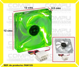 Zfan12g Ventilador Acrilico 4 Led Verde 12x12 Cms Computoys