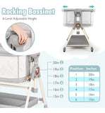 Cuna Mecedora 3 En 1 Con Juguetes Musicales Y Ruedas Gris