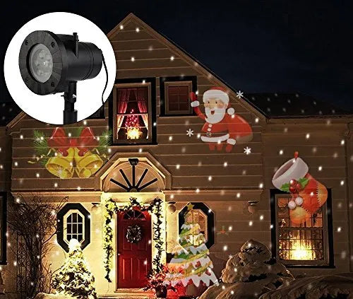 Proyector Navideño Luces Led Movimiento Exterior E Interior