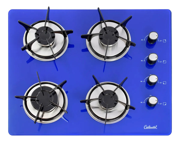 Estufa De Empotrar Vidrio Templado 62x52cm Gas Natural 6507 Azul