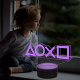 Lámpara Led Botones Play Station Holograma Decoración Regalo Negra