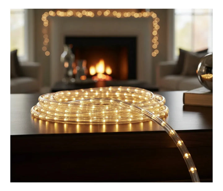 Manguera Led 3 Vias Luces Navideñas X 20mt Blanco Calido