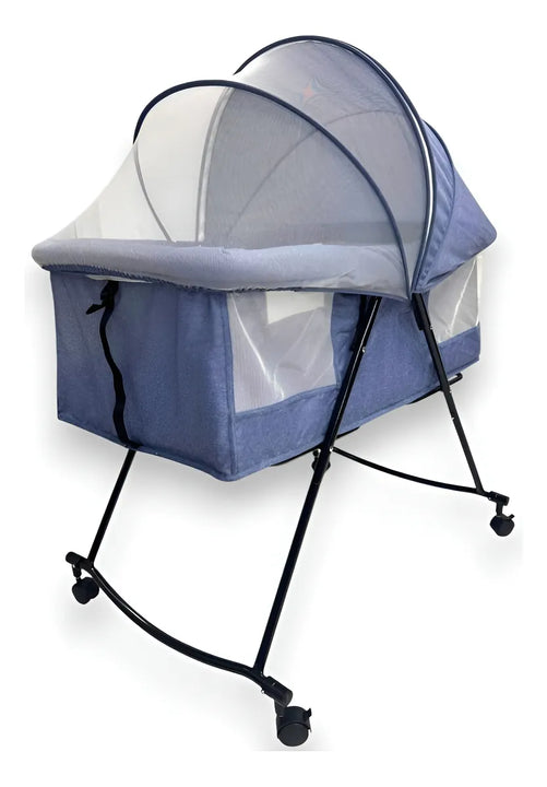 Corral Cuna Mecedora Para Bebé Portátil C118 Azul