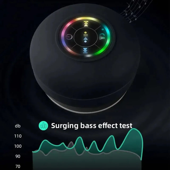 Parlante Ducha Luces Rgb, Musica, Llamadas Impermeable Negro