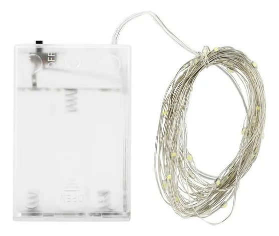 Alambre Micro 60 Led 3m Hilo Pilas Fijo Luz Hada Color Supli Multicolor, Verde, Rosado, Cálido, Rojo, Blanco, Azul, Fucsia