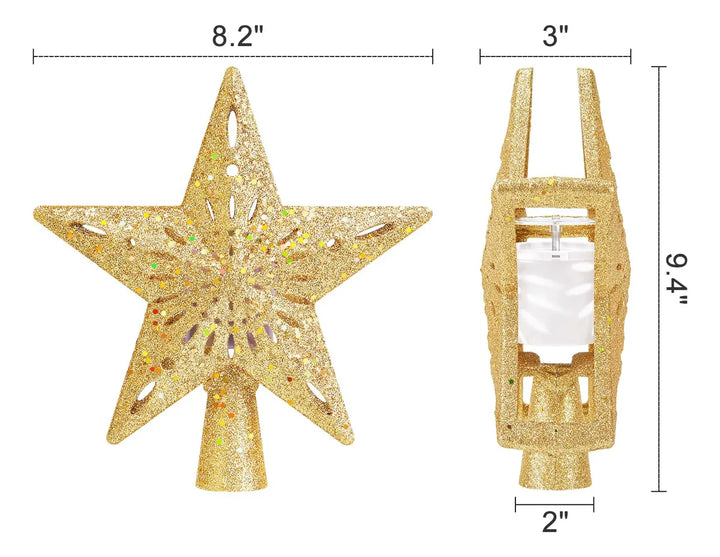 Estrella Navideña Iluminada Con Proyector 3d Led 6 Patrones