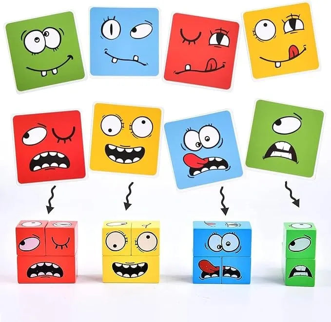 Cubos Rubik´s Caritas -juego De Mesa-rompecabezas De Madera