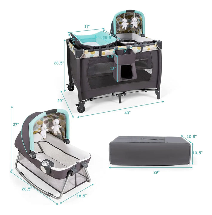 Honey Joy Paquete 4 En 1 Moisés Cuna Juguetes Y Corral