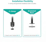 Soporte Para 2 Monitores Doble Dual Escritorio Wali M002-32 Negro Tamaño de 13" a 32"