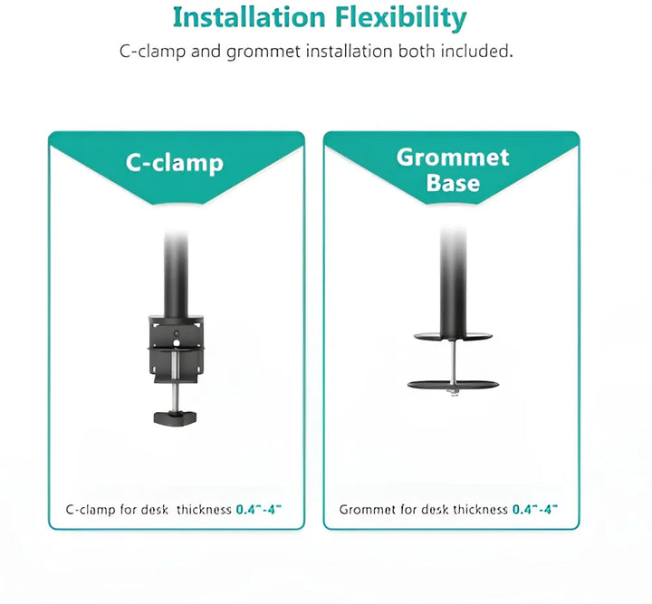 Soporte Para 2 Monitores Doble Dual Escritorio Wali M002-32 Negro Tamaño de 13" a 32"