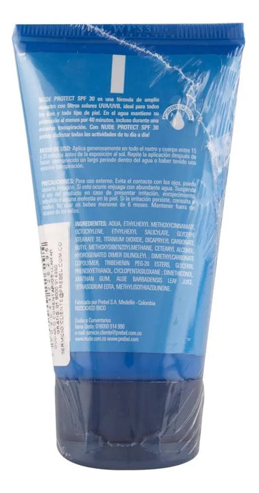 Protector Solar Nude Spf 30 En Crema Tubo 40 Ml 2 Unidades