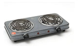 Fogon Estufa Electrica Portatil Gris Negro Cafe 2 Puestos Quemadores Potencia 2000w Cocina Compacta Resistente Hogar Oficina Viajes Camping Practica Rapida Segura Limpieza Sencilla