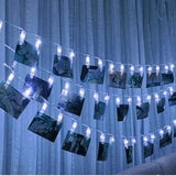 Guirnalda De Luces Led 20 Broches Para Fotos A Pilas 3 Mts Color De Las Luces Blanco