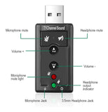 Tarjeta De Sonido Usb 7.1 Control De Volumen Adaptador