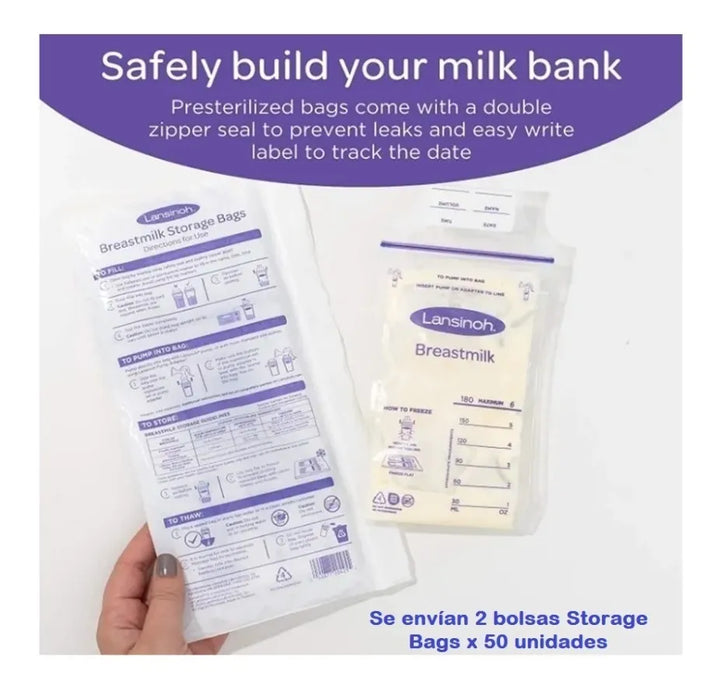 Bolsas Almacenamiento Leche Materna 100 Unidades Lansinoh