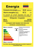 Nevera con freezer inverter Haceb NEV LIS 243 SE DA ME NC INV NEV LIS 243 SE DA ME NC INV color negro con capacidad de 243L