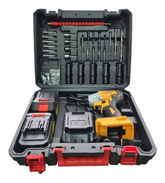 Pistola Impacto Inalambrica 1/2 Con 2 Baterias Y Herramienta