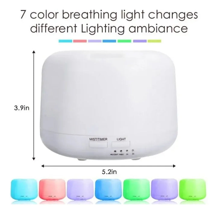 Humidificador Atomizador Difusor De Aroma Led Masmelo 500ml Blanco