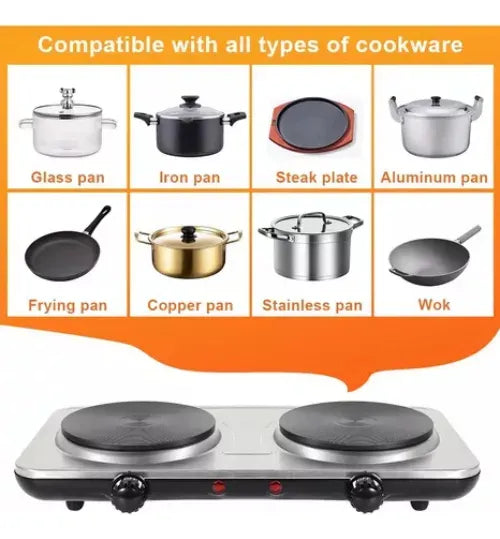 Estufa Eléctrica Genérica Doble 2000w 2 Quemadores Segun Disponibilidad.