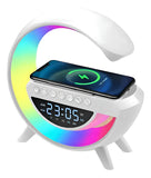 Parlante Lámpara Rgb + Carga Inalámbrica + Reloj Bt-3401 Blanco