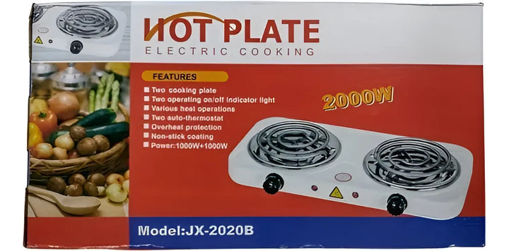 Estufa Electrica Portatil 2 Fogones Blanco